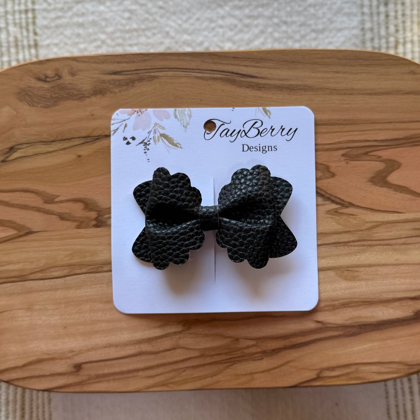 Solid Black - Daisy Faux Leather