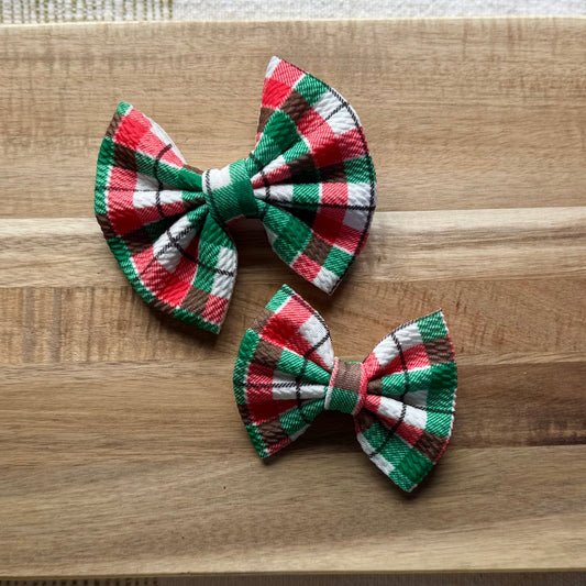 Red & Green Plaid - Floppy, Scrunchies & Head Wraps