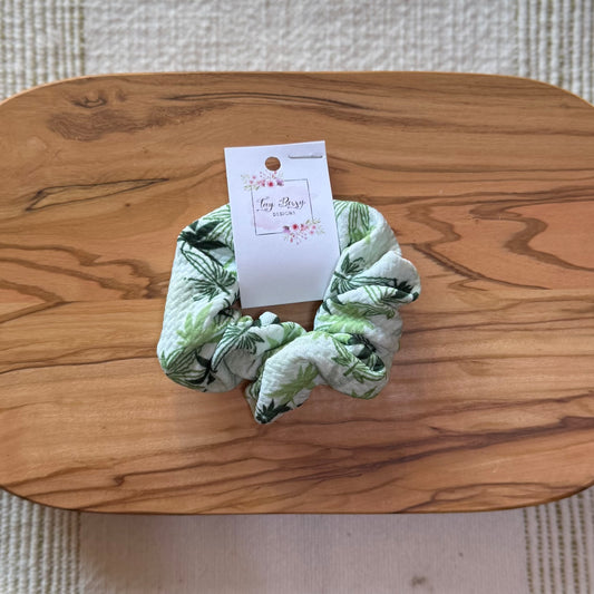 Adult Green Leaves Scrunchie