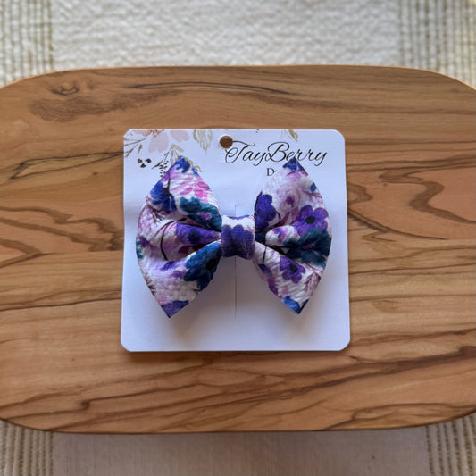 Purple Floral - Mini Clip