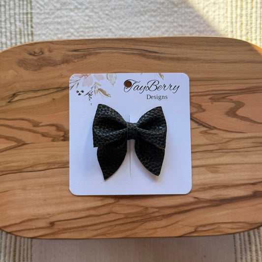 Solid Black - Mini Sailor Faux Leather