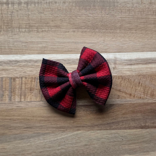 Red Buffalo Plaid- Floppy, Scrunchies & Head Wraps