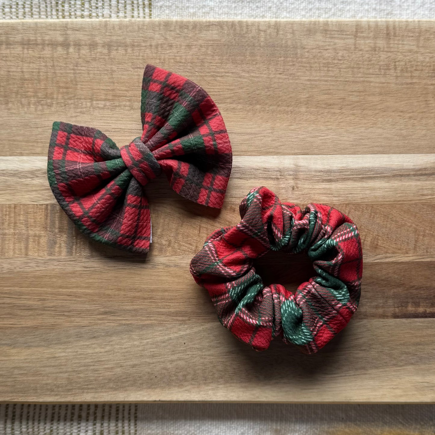 Vintage Christmas Plaid - Floppy, Scrunchies & Head Wraps