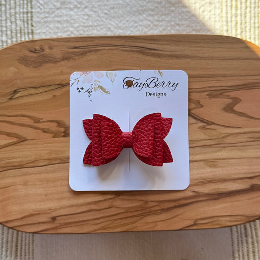 Solid Red - 3" Harper Faux Leather