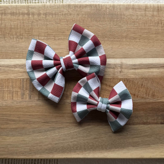 Red & Green Checkered - Floppy, Scrunchies & Head Wraps