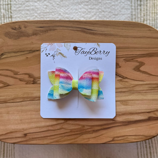 Watercolor Rainbow - 3" Harper Faux Leather