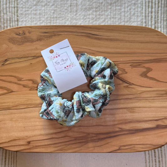 Floral Tractors Scrunchie