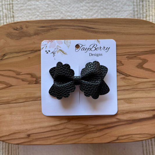 Solid Black - Daisy Faux Leather